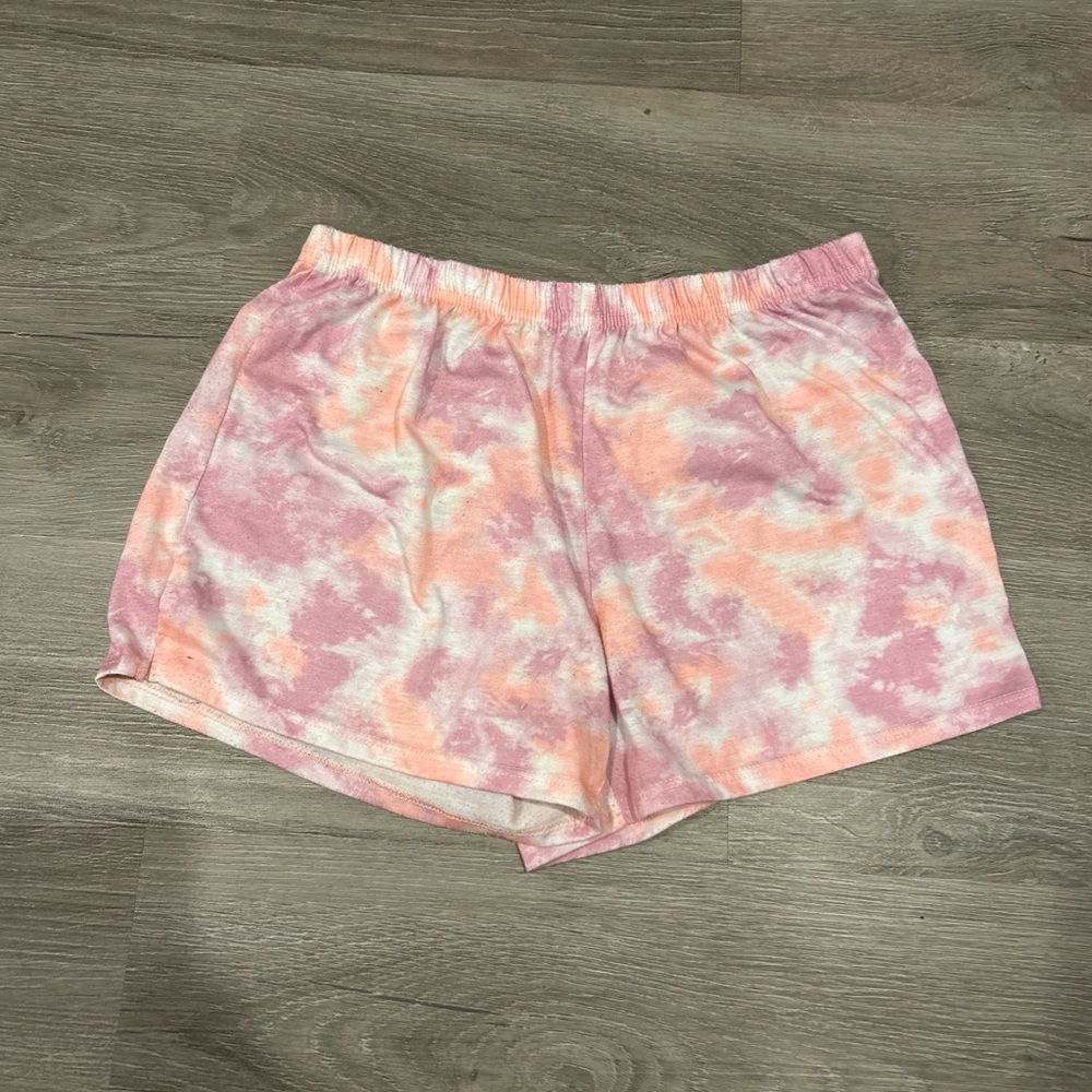 Wonder Nation Pink and Orange Tie-Dye Girls Comfy/Pajama Shorts XXL